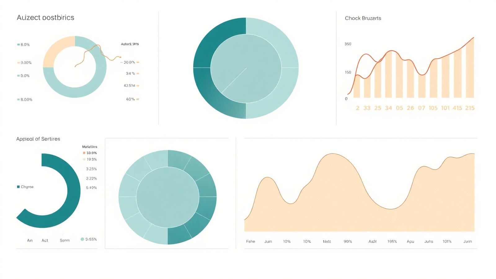 Stiliserad statistikpanel med diagram och nyckeltal